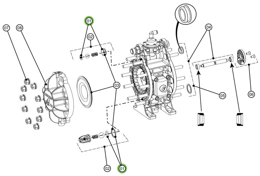 Binks DXK-1 Check Valve Seal Kit