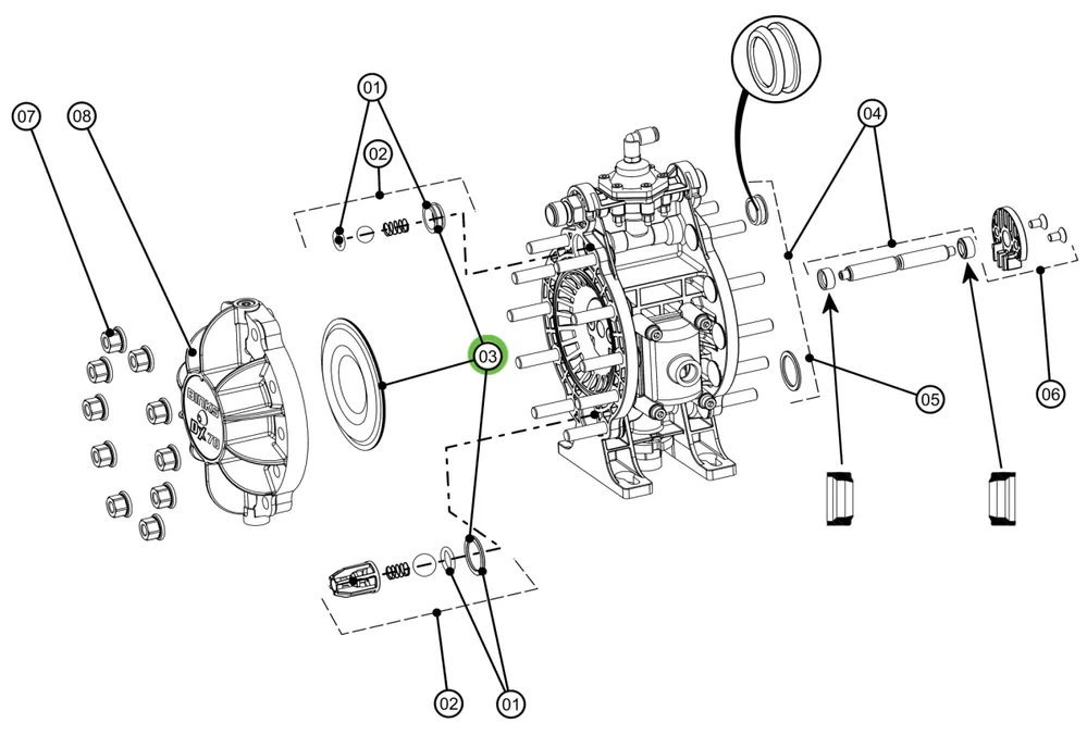 Binks DXK-3 Diaphragm Kit
