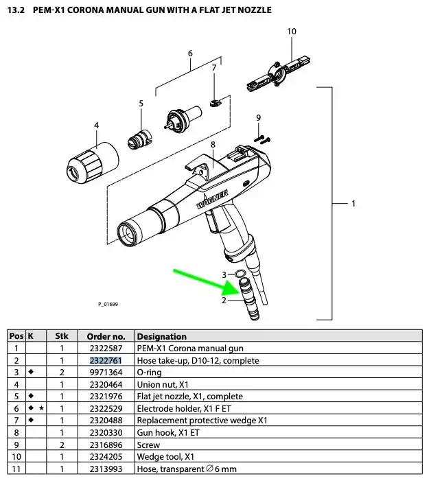 Wagner PEM-X1 Hose Connector Assy D10-D12 ( Part 2322761 )
