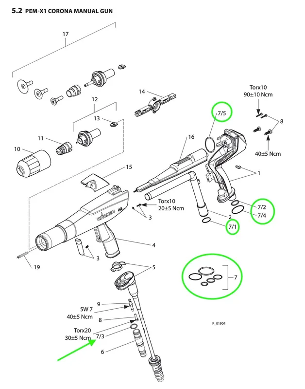 Wagner PEM-X1 SP O-Ring Set (Part 2324341)