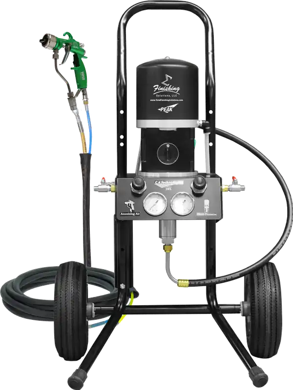 TFS Label Air-Assist-Airless (AAA) 14 1 Peak™ Pump - Cart Model Set-Up (V Packing) with VIPER® AAA Spray Gun