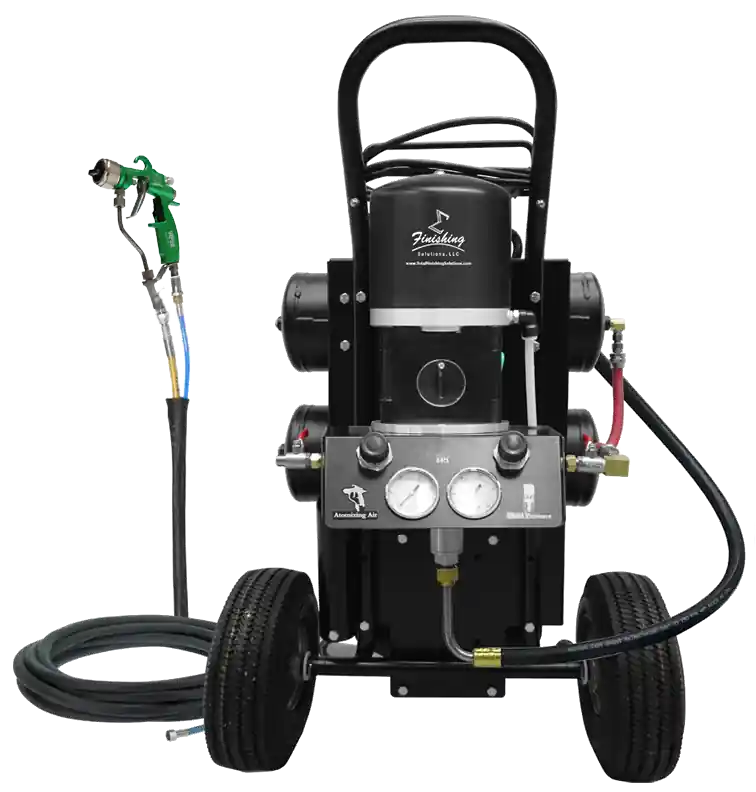 TFS Label Air-Assist-Airless (AAA) 14 1 Peak™ Pump - Cart with Compressor (V Packing) with VIPER® AAA Spray Gun