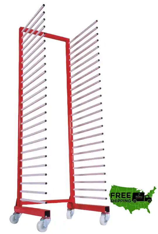TFS “CHIEF” 25-Shelf Drying Rack – 44 lb Capacity Industrial Finishing Rack