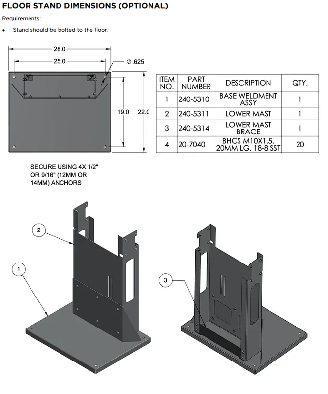 Floor Stand Kit - Ransburg IntelliFlow RM2