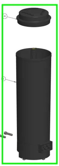 Hero Manual Dispensers - D23 2.5qt Canister w Paddle and Drive Shaft