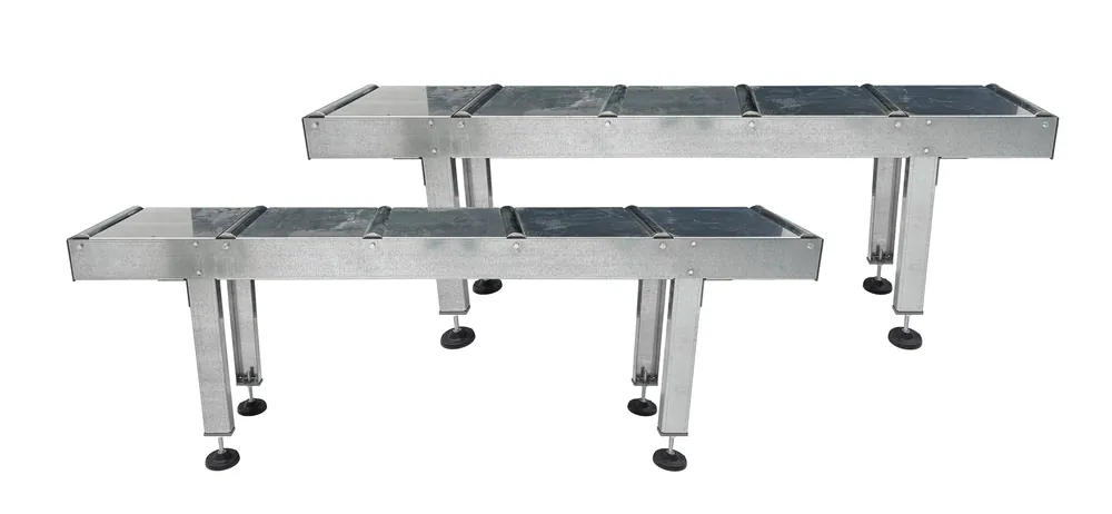 Sarmax Set Of 2 Roller Conveyor Tables; In Feed & Out Feed (1.5 x 8.2 Ft.)