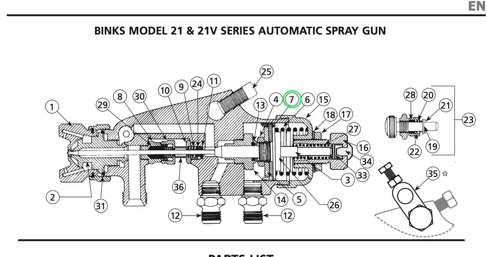 Binks Leather Plunger Model 21, 21V & 21M
