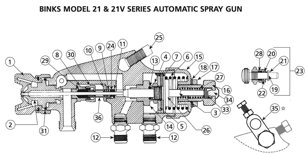Binks Model 21 Automatic Gun Repair Kit