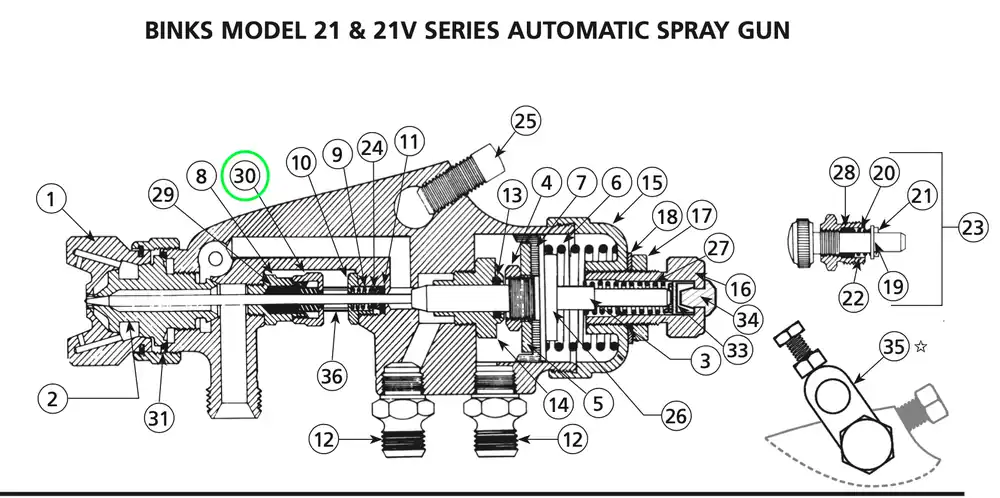 Binks Model 21V Automatic Gun Needle Valve Packing
