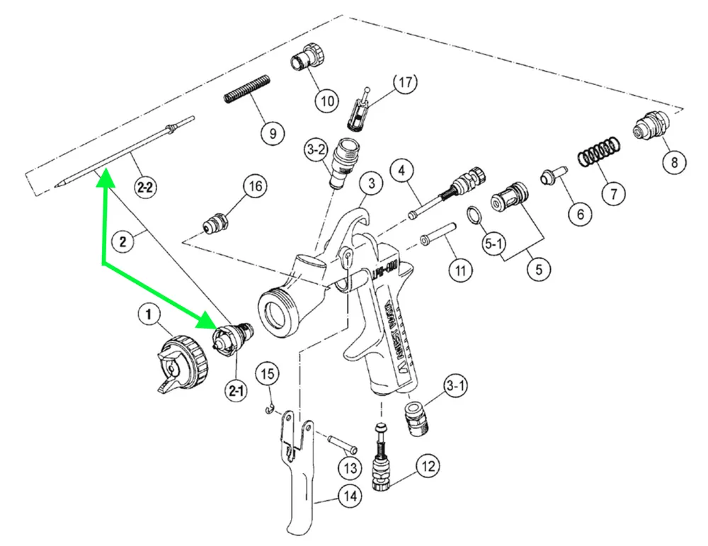 Anest Iwata Needle and Nozzle Set for W-400