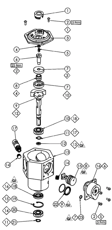 Binks 1/4 HP Air Motor Parts and Accessories