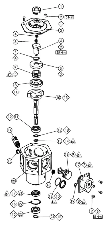 Binks 1/2 HP Air Motor Parts and Accessories