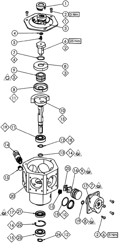 Binks 1 HP Air Motor Parts and Accessories
