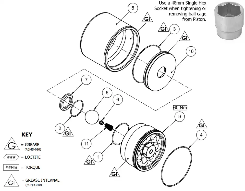 Binks Maple Pump Fluid Piston Support