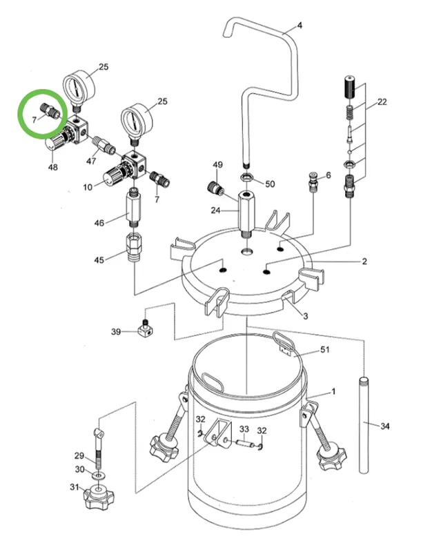 Anest Iwata PET10 - Adapter BSP G1/4"