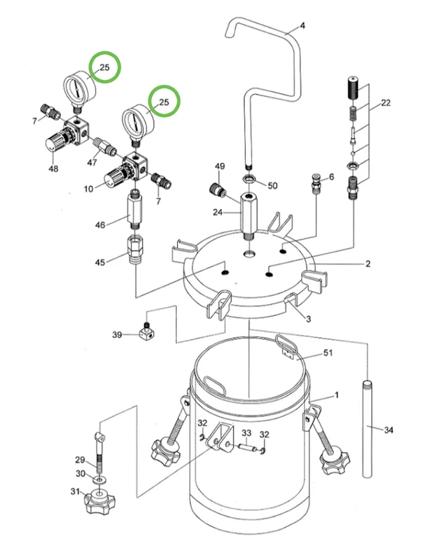 Anest Iwata PET10 - Pressure Gauge