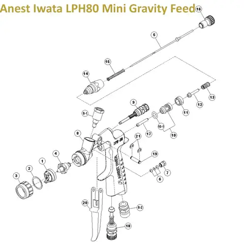 Anest Iwata RG3L/LPH50 Fluid Nipple 1/4"