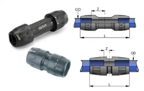 Dan-Am Air Union/Coupling - Standard 1" OD