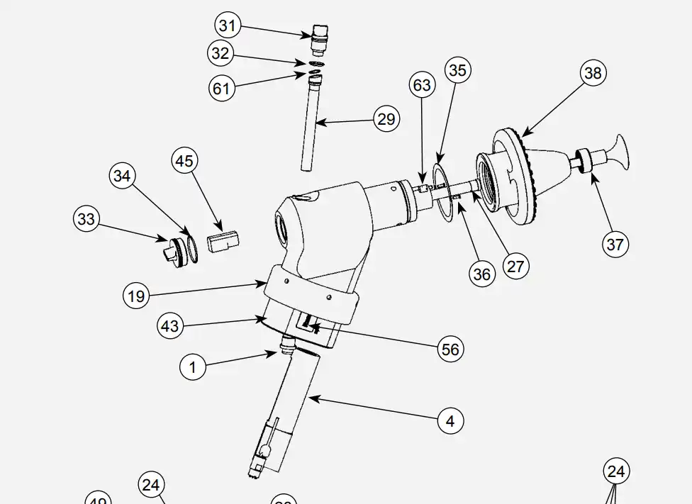 Ransburg Lower Powder Tube Assembly