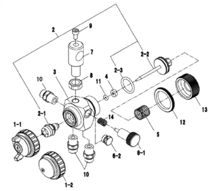 Anest Iwata 93002680 Fluid Adj. Knob; TOF-5B/6B