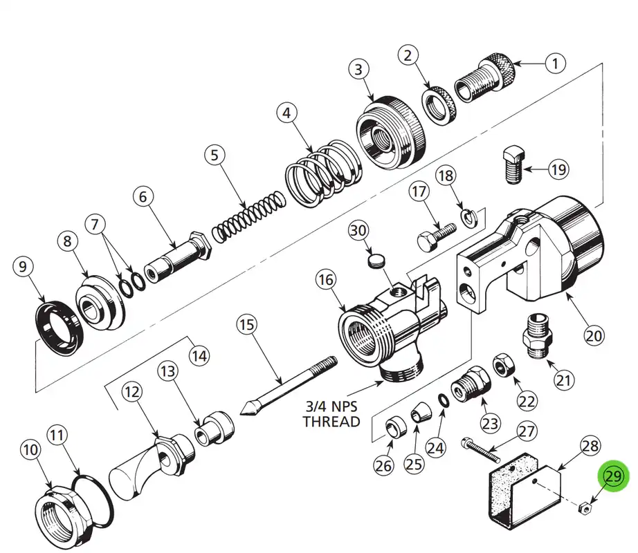 Binks 20-412-1 Nut, Hex, Steel 6-32NC