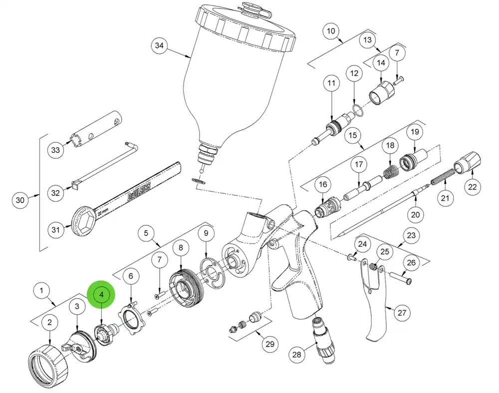 Binks DVXG Fluid Tip Kit
