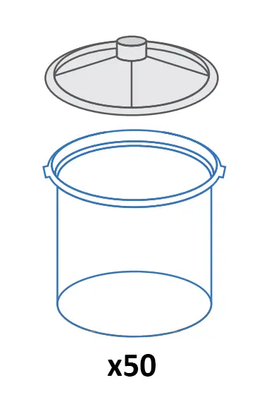 DeVilbiss DeKups EVO Disposable Cup And Lid Refill Kits (QTY 50)