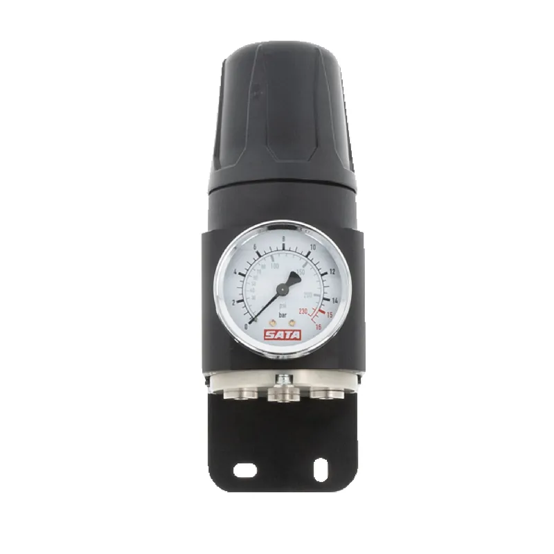 SATA 1101667 Pressure Regulator 520 & Gauge With Wall Holder