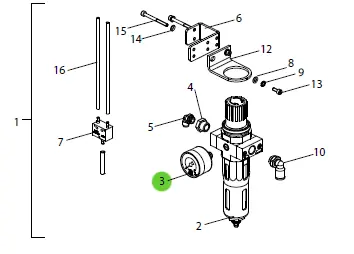 Wagner 9998677 Pressure Gauge 0-10 Bar (D40)