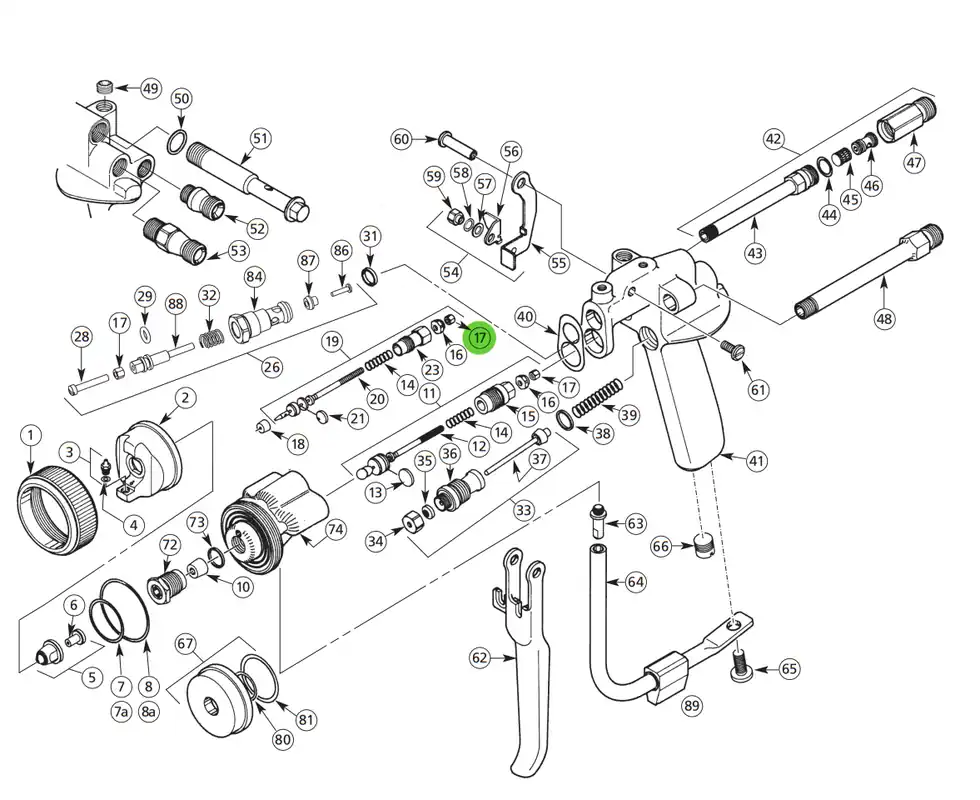 Binks 52-487 Locknut; Gel Coat Gun