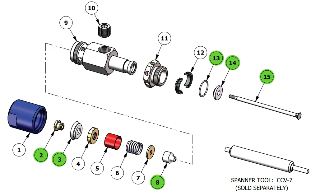 Ransburg KK-5094 Low Pressure Color Change Valve Repair Kit