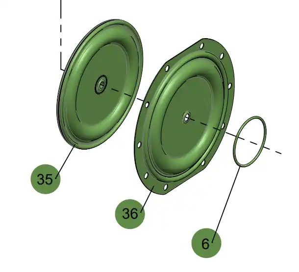 SAMOA UPXXR-WP-00Z Diaphragm Kit, Two-Part (PTFE + Santoprene Backer)