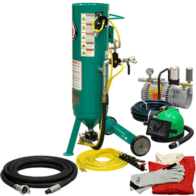 Pirate Brand, C-Series Jr., 1 cu ft., SILVER LOW PRESSURE Blasting Package - Blast Pot, Portable, Pressure RELEASE System, Pneumatic Controls