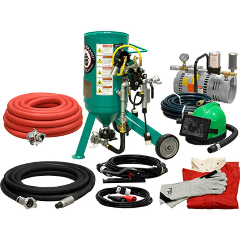 Pirate Brand, C-Series Jr., 0.5 cu ft., GOLD LOW PRESSURE Blasting Package - Blast Pot, Portable, Pressure RELEASE System, 12VDC Electric Controls