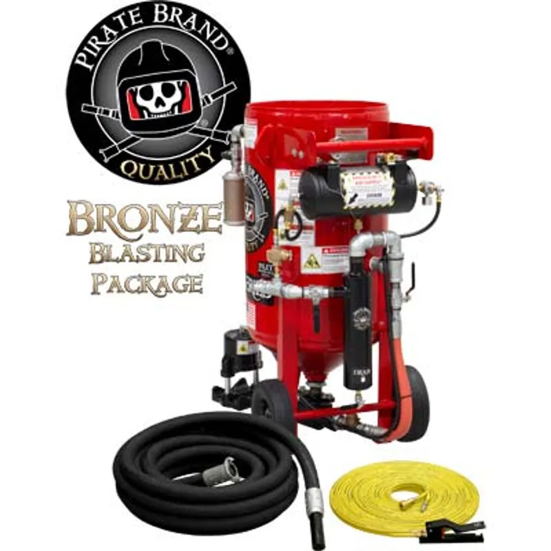 Pirate Brand, K-Series, 3.5 cu ft., BRONZE Blasting Package - Blast Pot, Portable, Pressure HOLD System, Pneumatic Controls w/ 100 Metering Valve