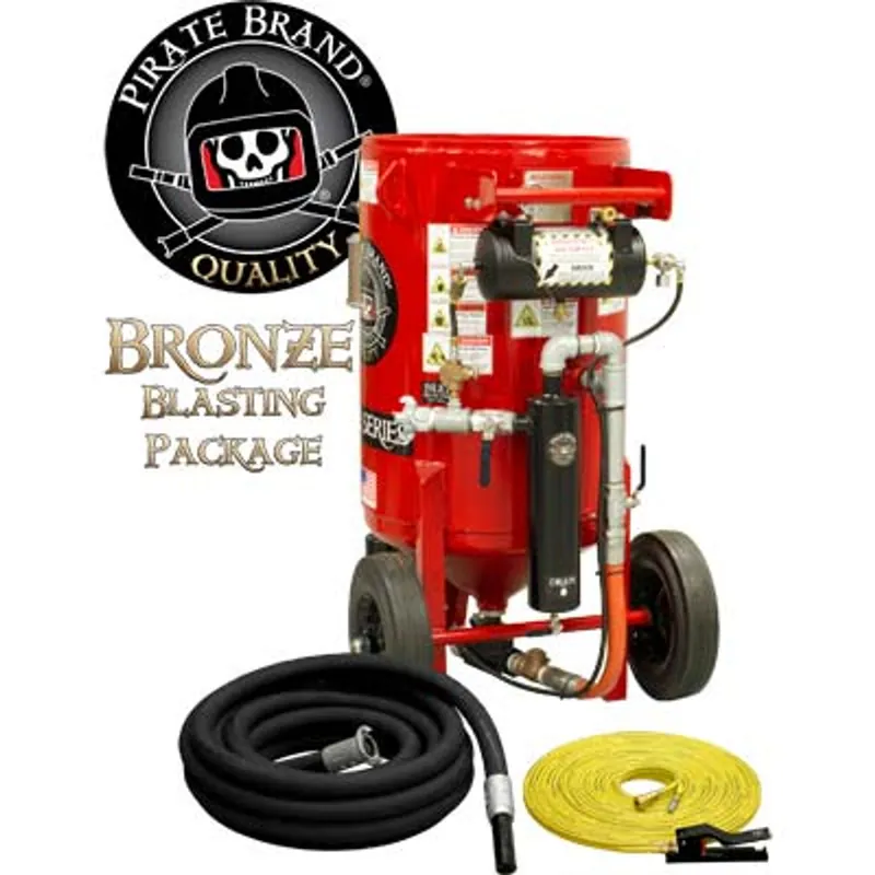 Pirate Brand, K-Series, 6.5 cu ft., BRONZE Blasting Package - Blast Pot, Portable, Pressure HOLD System, Pneumatic Controls w/ 100 Metering Valve