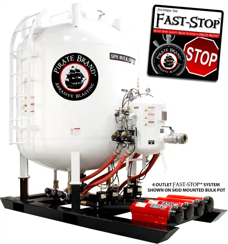 Pirate Brand - Fast-Stop Blast Hose Safety Relief System, 1-1/2", for 12VDC Bulk and Small Abrasive Blasters (CUSTOMER INSTALL) (PER OUTLET)