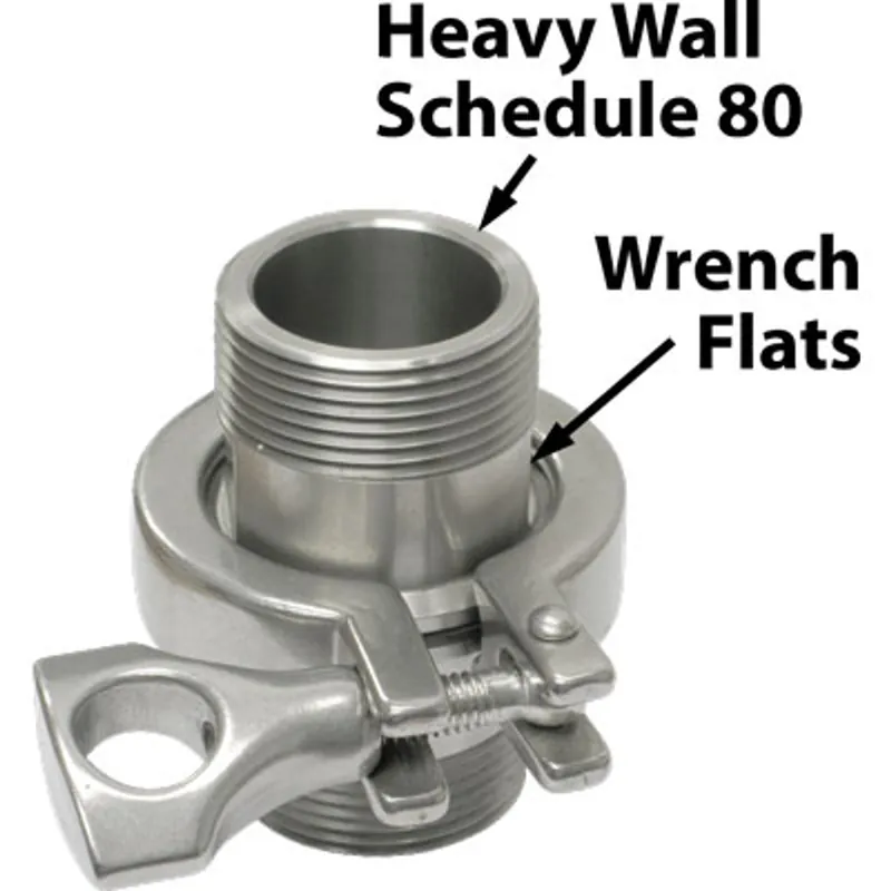 Pirate Brand - Quick Removal Coupling (Sanitary Clamp Style) Union, 1-1/4" MNPT, Complete