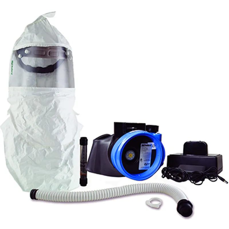 Pirate Brand - BULLARD® CC20, Powered Air-Purifying Respirator, Tychem SL Double Bib Hood, Ratcheted Headband Suspension and EVAHL (Hazardous Locations) PAPR w/ EVAHLBAT1 Battery, Filter Not Included