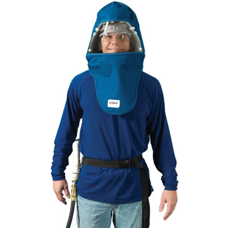 Pirate Brand - BULLARD® GR50, Grinding Compressed Air Respirator, Blue Nomex Hood, Ratcheted Headband Suspension, F30 Constant Flow 1/4" Industrial Interchange