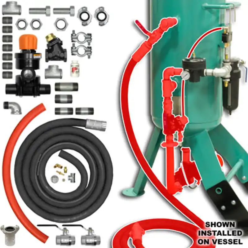 Pirate Brand - ZERO Style Blast Cabinet Conversion Kit, APV-Urethane Sleeve Manual Blowdown Pneumatic 1" (Pressure Hold)