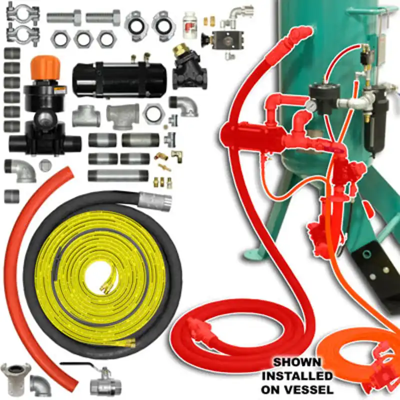 Pirate Brand - ZERO Style Blast Cabinet Conversion Kit, Combination/APV-Urethane Sleeve w/Palm Blowdown Pneumatic 1" (Pressure Hold)