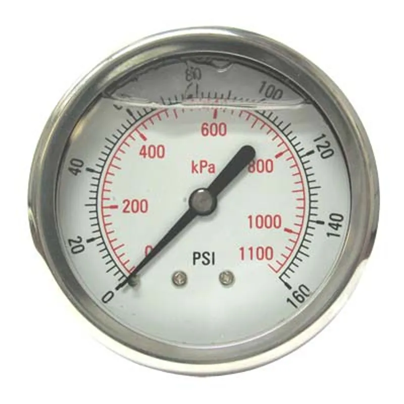 Pirate Brand - KEY HOUSTON Style, Press Gauge, 0-160 PSI Back MNT