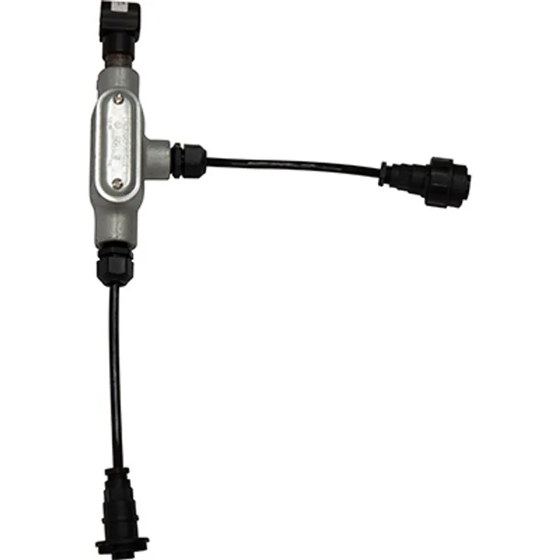 Pirate Brand - Schmidt Mfg Style, Junction Tee Assembly, Small & Bulk Blasters, 12VDC w/ Sealed Waterproof Connectors, (1) Outlet