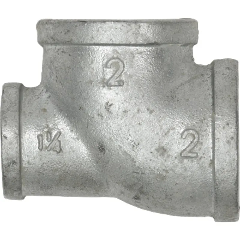 Pirate Brand - Schmidt Mfg Style, Tee, 90°, Galvanized, 2" x 1-1/4" x 2"