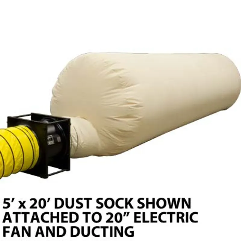 Pirate Brand - Dust Sock, 5‘ x 20‘, (Fits Up To 24" Fan) Approx. 350 sq. ft. Filter Area