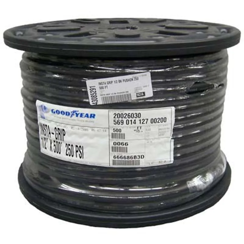 Pirate Brand - Hose, Air, Insta-Grip, Black, Nominal 3/8" ID, WP 300 PSI