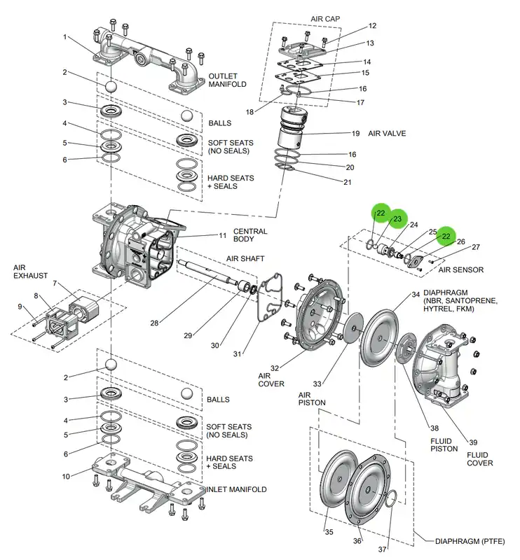 Samoa UP10R-AM-200 Air Sensor Seals Kit
