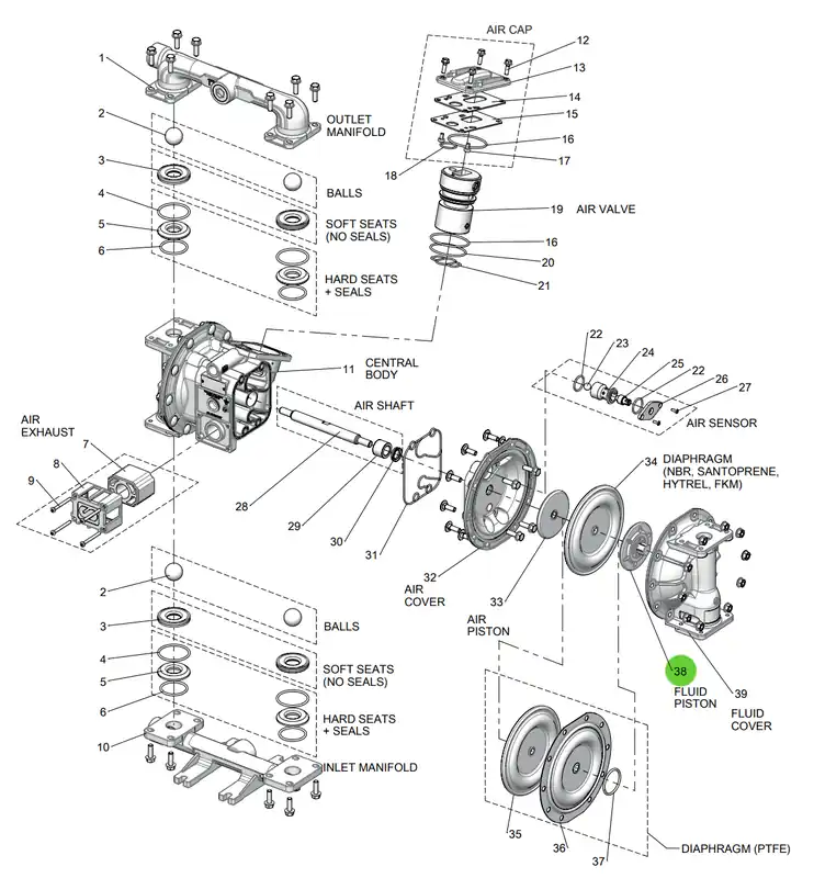 Samoa UP10R-HP-7A0 Fluid Piston Seals Kit