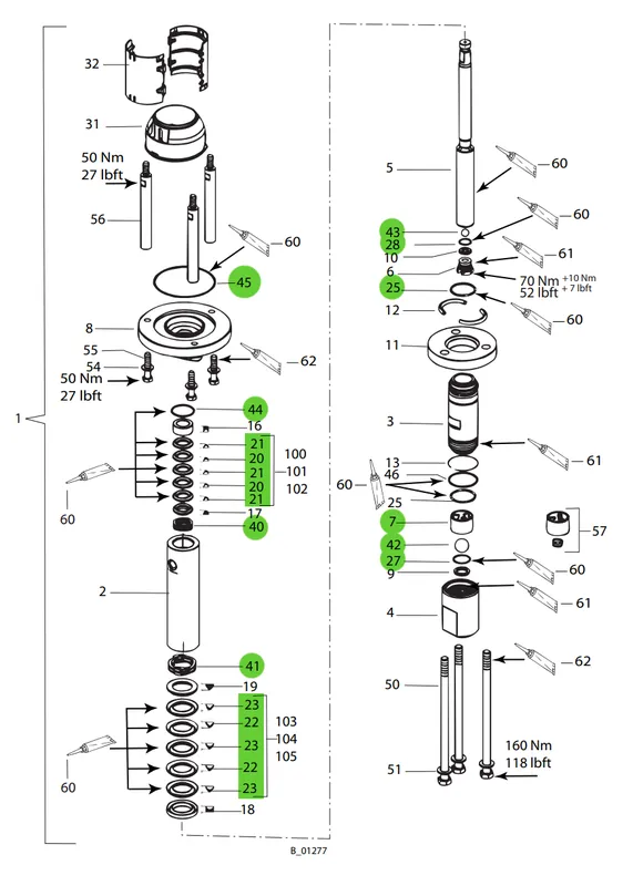Wagner 2304930 Service Kit Fluid Section PP110 PE+T